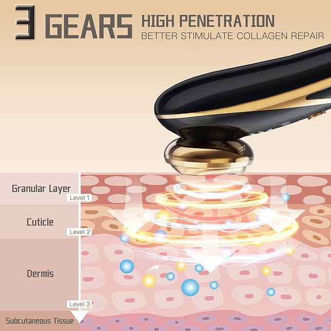 Radio Frequency Facial Machine with EMS - Anti-Aging Skin Tightening Rejuvenation Skin Care Eqipment Home Use,5 in 1 Light Therapy for Wrinkles Lifting High Frequency Face Massager.