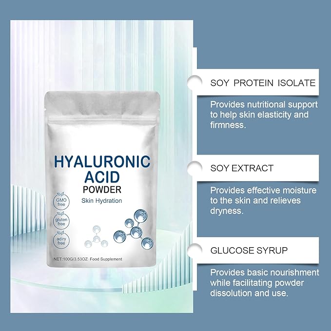 Hyaluronic Acid Powder for Skin Care, Anti-Aging Skincare, Water-Soluble Moisturizing Ingredient for DIY Facial Serum