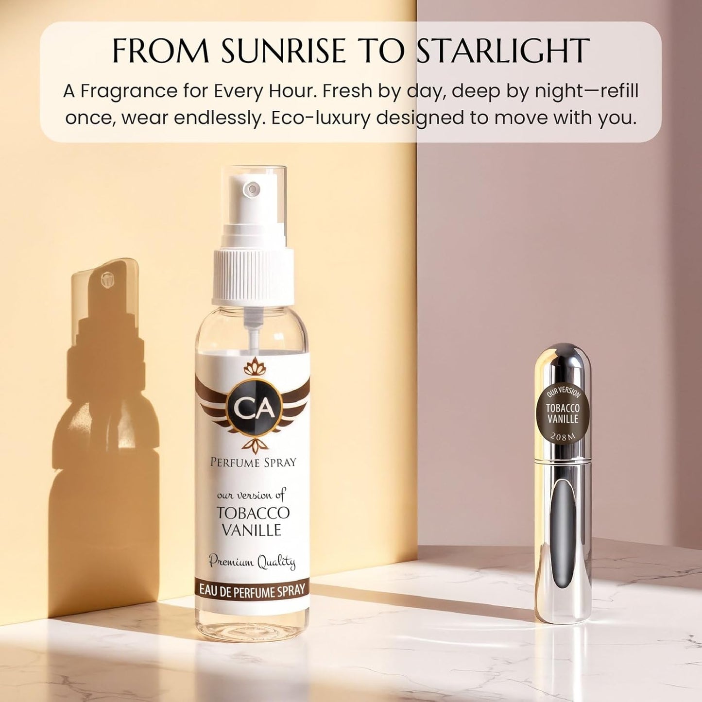 CA Perfume Eco Refill Impression of Kensington Amber For Women & Men Eau de Parfum Spray Atomizer Bottle 2 Fl Oz/60ml-X1