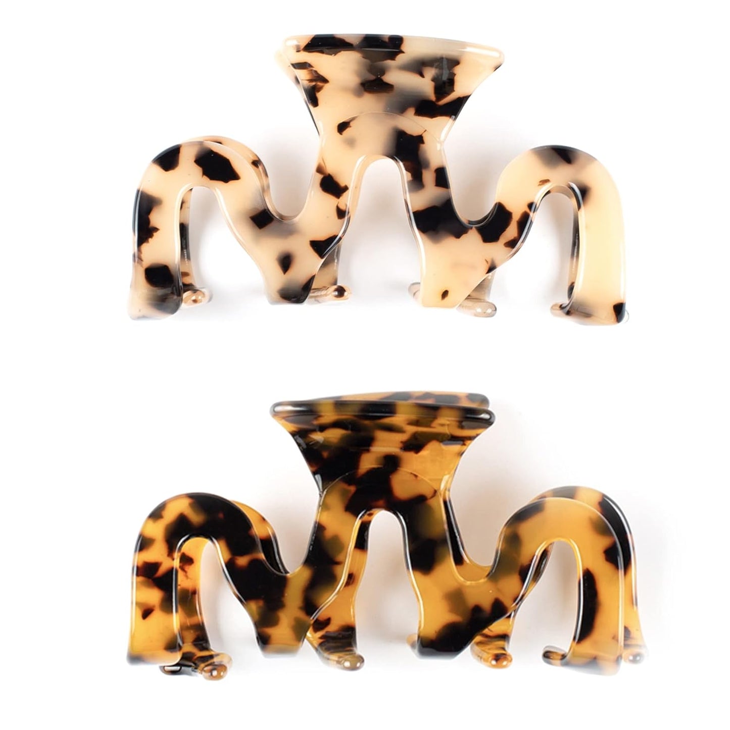 Large Hair Claw Clips Cutout Tortoise Shell Celluloid Hair Jaw Clips Hair Clamps for Women Ladies (2 Pack)
