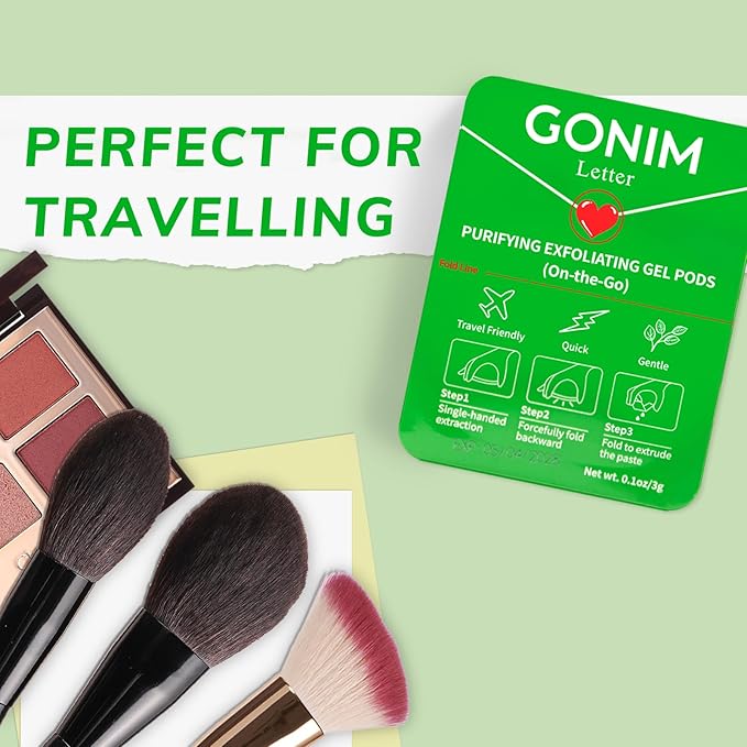 On-the-Go Purifying Exfoliating Gel Pods (15 Count) - Sensitive Skin-Friendly Travel-Size Skincare with Aloe + Hyaluronic Acid, Gentle Face Scrub, Vegan & Recyclable Packaging 15 x 0.1 oz