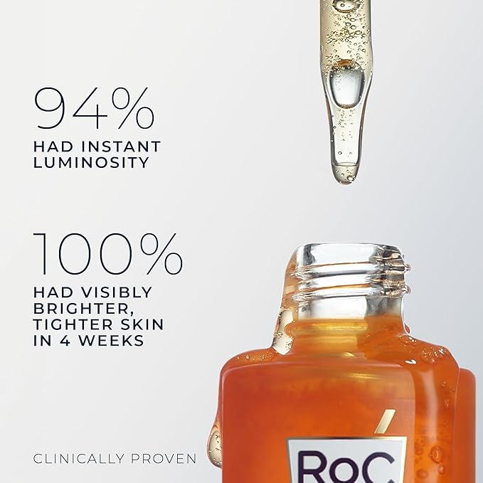 RoC Multi Correxion Revive + Glow 10% Active Vitamin C Serum for Face, Daily Anti-Aging Wrinkle and Skin Tone Skin Care Treatment, Brightening Serum, 1 Fluid Ounce