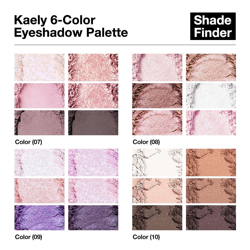 6 Colors Mini Pink Eye Shadow Palette Makeup for Older Women, Neutral Matte Shimmer Eyeshadow Palette Highly Pigmented Waterproof, paleta de sombras de ojos, Vegan & Cruelty-free, 07