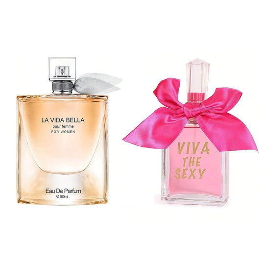 Women's Perfume La Vida Bella& Viva the Sexy Combo Set Eau De Parfum Long Lasting Fragrance 3.4 Fl Oz Spray Each for Daily Used