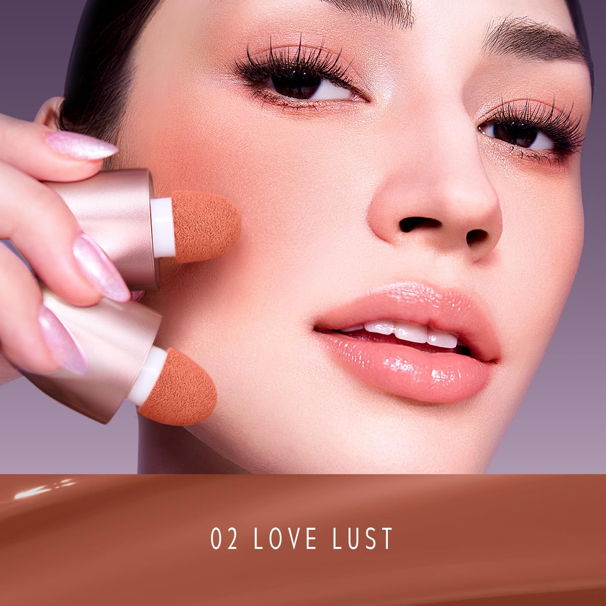 Liquid Blush Makeup for Cheeks, Natural Matte Finish, Blush Tint Stick, Multi-Use, Long-Lasting Lip & Cheek Makeup, Lightweight (02)