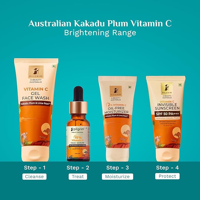 15% Vitamin C Face Serum | Anti Aging Facial Serum with Ferulic Acid & Kakadu Plum | Reduces Fine Lines, Smooths Skin Texture & Improves Radiance | 0.68 Fl Oz (20ml)