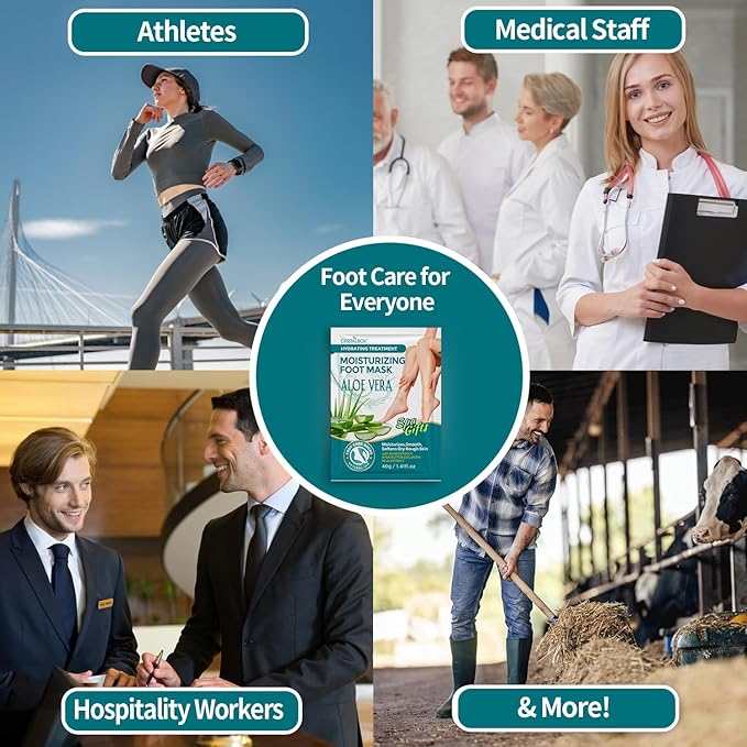 Moisturizing Foot Mask 5 Pack,Hydrating Foot Masks for Dry Cracked Feet,Moisturizing Socks Dry Skin Moisturizer for Soft and Smooth Touch Feet,Foot Care Spa Gifts for Women Men Mother's Day Gifts