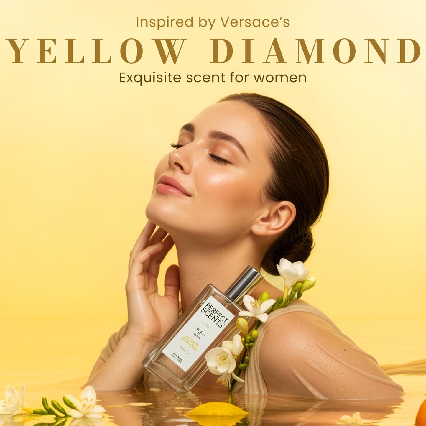 Perfect Scents Fragrances, Inspired by Versace’s Yellow Diamond, Women’s Eau de Toilette, CLEAN, Vegan, Paraben-Free, Phthalate-Free, Never Tested on Animals, 3.4 Fluid Ounces