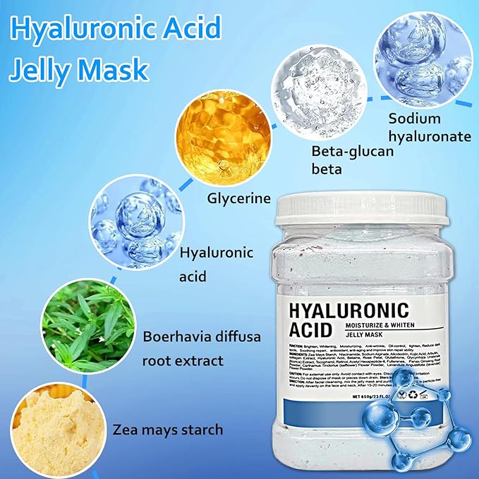 Jelly Mask for Facials Professional,Hydrating Deep Cleaning Face Mask Powder Set,(Hyalorunic Acid, Rose,24K Gold,VC Essence,Aloe Vera)