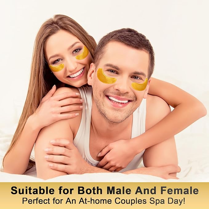 Under Eye Patches (12 Pairs) - 24K Gold Eye Masks Enriched with Abundant Collagen for Dark Circles, Puffy Eyes, Wrinkles - Gifts for Women Skin Care - Vegan & USA Tested