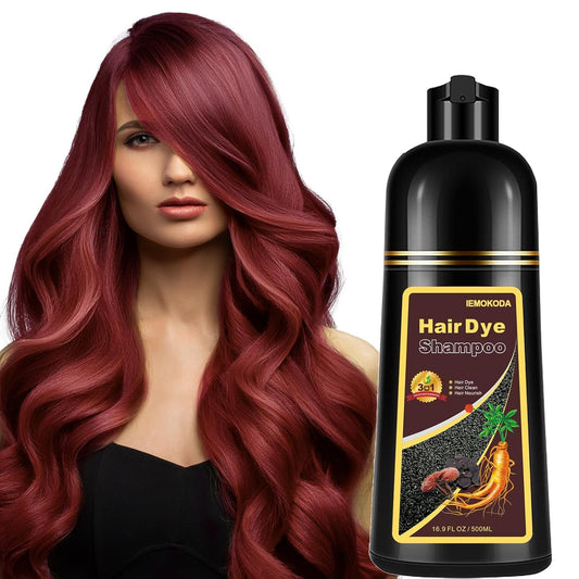 Fvquhvo Wine Red Hair Dye Shampoo 3 in 1 - 16.9 fl oz / 500 ml