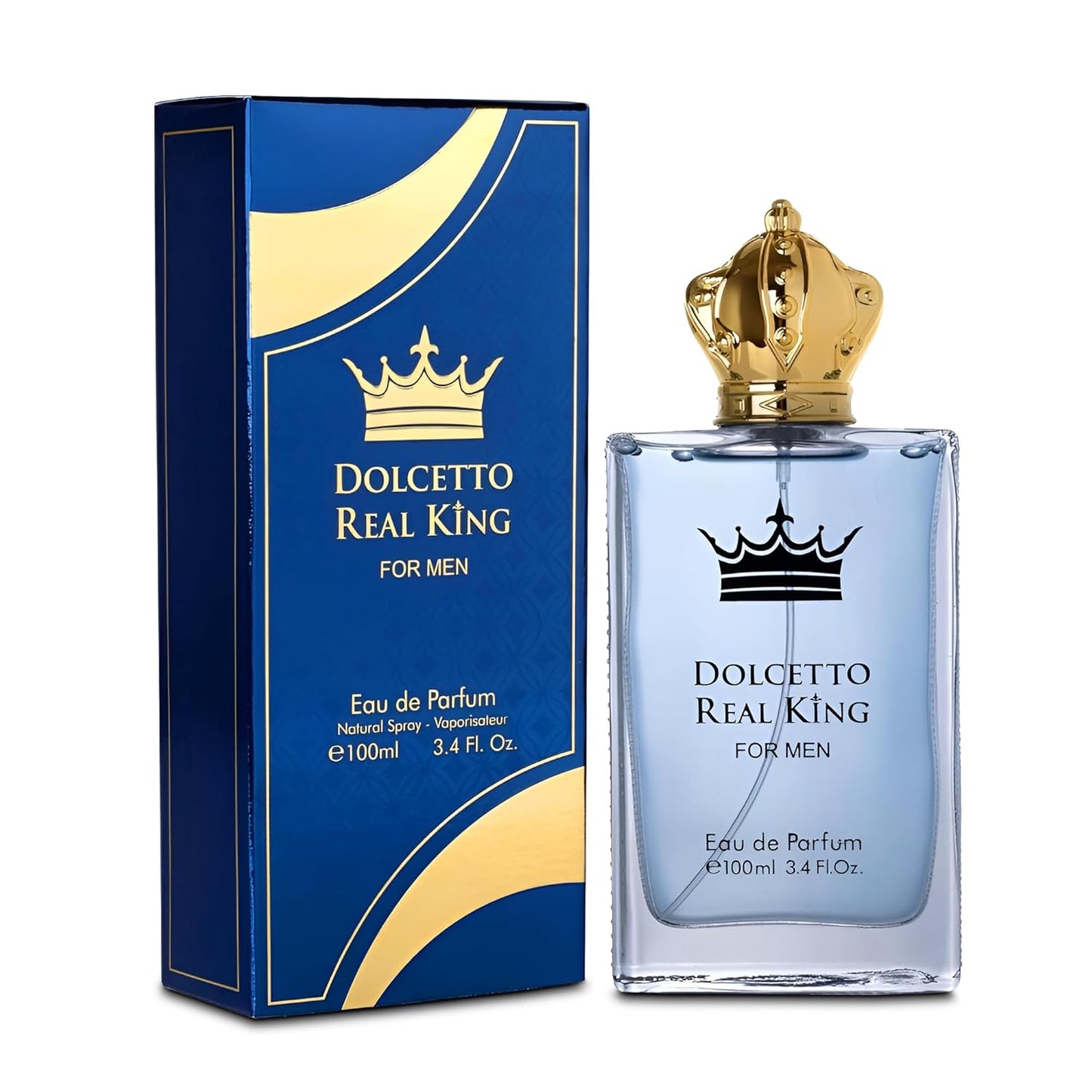 Perfume for Men Dolcetto Real King Eau de Toilette Natural Spray Men Cologne Masculine Scent 3.4 Fl Oz/100ML