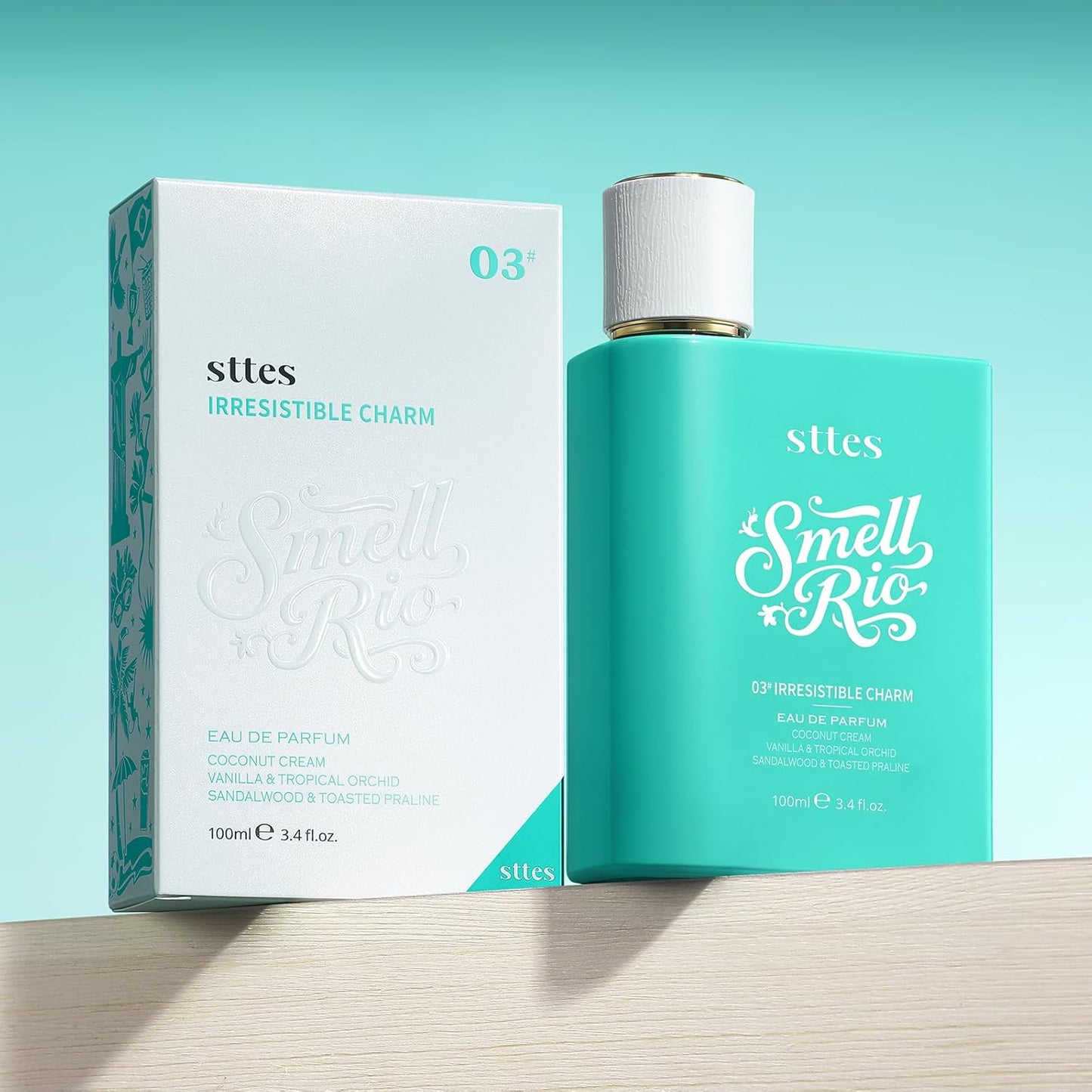 Sttes Perfume 03# (Original 309) Perfume for Women – Long-Lasting Hair Coconut, Vanilla & Toasted Praline Notes – Sweet Scentual Fragrance Eau de Parfum 100ml (3.4 fl oz) – Irresistible Charm