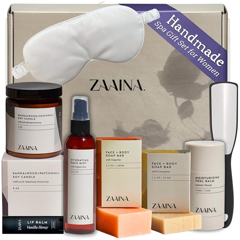 Wellness Spa Set for Women - Relaxing Gifts for Her, Gift Basket for Women, Pampering Home Spa Package for Woman, Unique Mother's Day Gift for Mom, Birthday Gifts for Women, Self Care Kit for Mom, Wife, Sister or Friend by ZAAINA