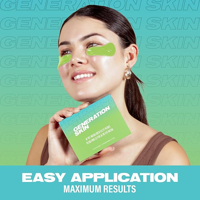 Eye Patches for Dark Circles and Puffiness, Under Eye Mask with Hyaluronic Acid and Matcha Green Tea, Vegan and Cruelty-Free Under Eye Patches, Green Tea Eye Masks, 5-Pack