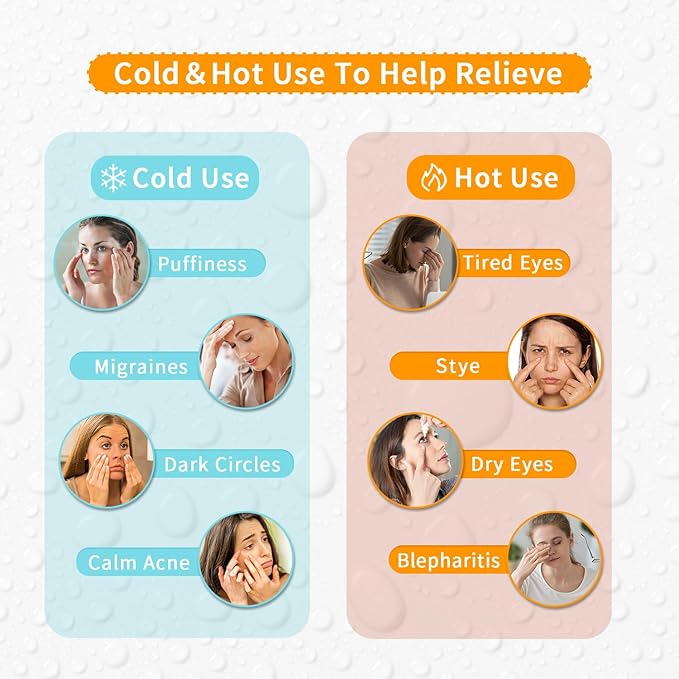 Bundle of CONBELLA Cold Face Eye Masks Ice Face Mask Hot Cold Compress and 2PCS Adorable Cooling Eye Mask Gel Eye Mask
