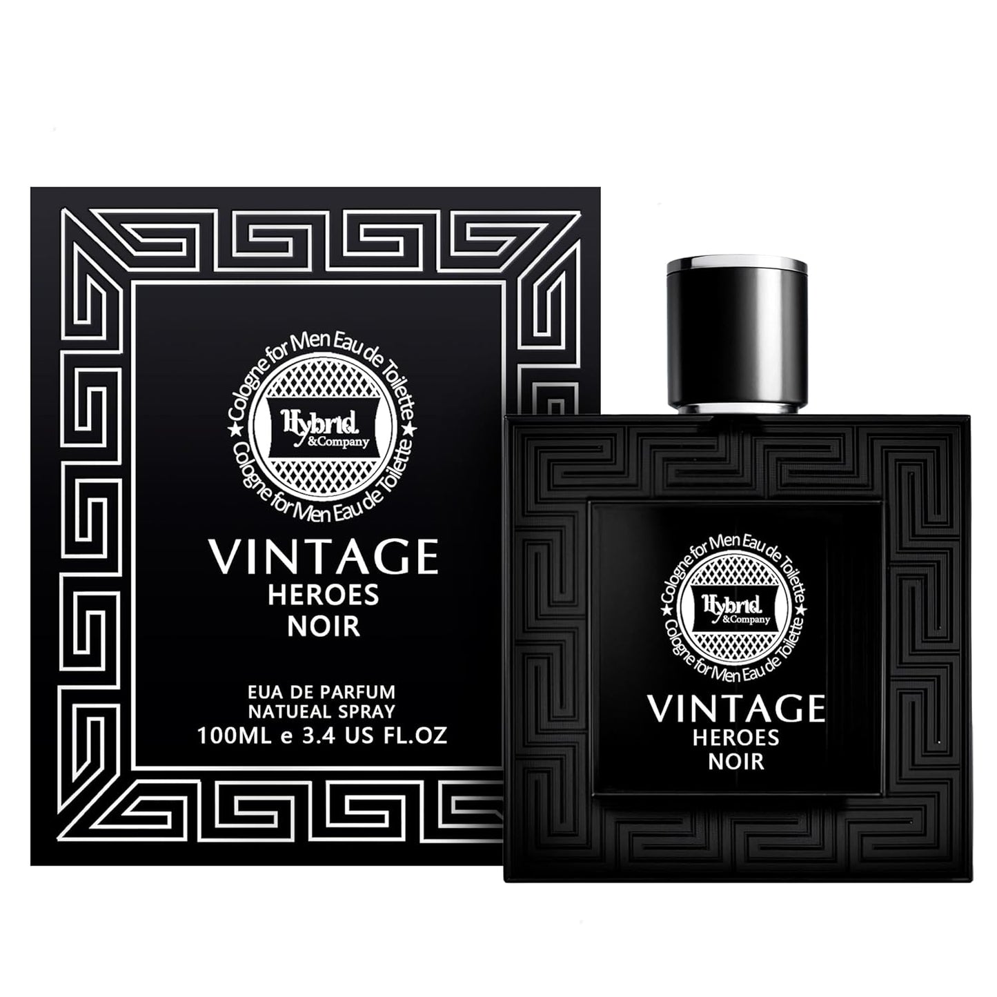 Hybrid & Company Vintage Heroes Noir For Men Eau De Parfum Vaporisateur Natural Spray 3.4 Fl Oz