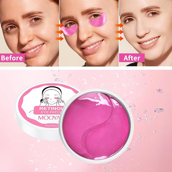Under Eye Patch for Dark Circles and Puffy Eyes,Under Eye Masks Reduce Smooth Wrinkles and Under-eye Egg,Moisturizing Under Eye Pads For Women,Retinol Eye Mask Patch-60 Pcs