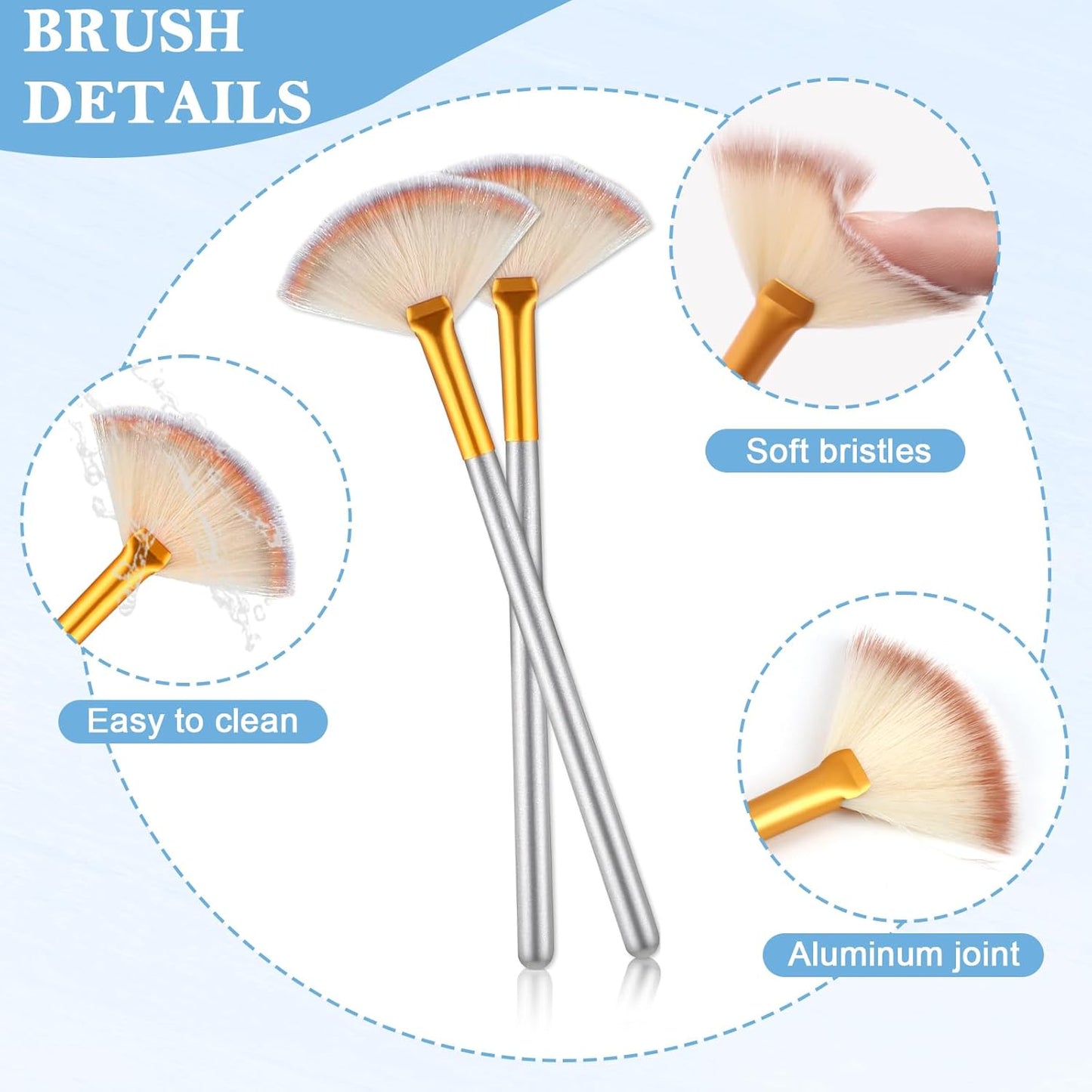 16 Pcs Silver Esthetician Supplies 8 Facial Fan Brushes Esthetician 8 Silver Stainless Steel Mixing Bowls Face Mask Brush Facial Bowls Esthetician for Mud Cream Makeup Spa Salon Women