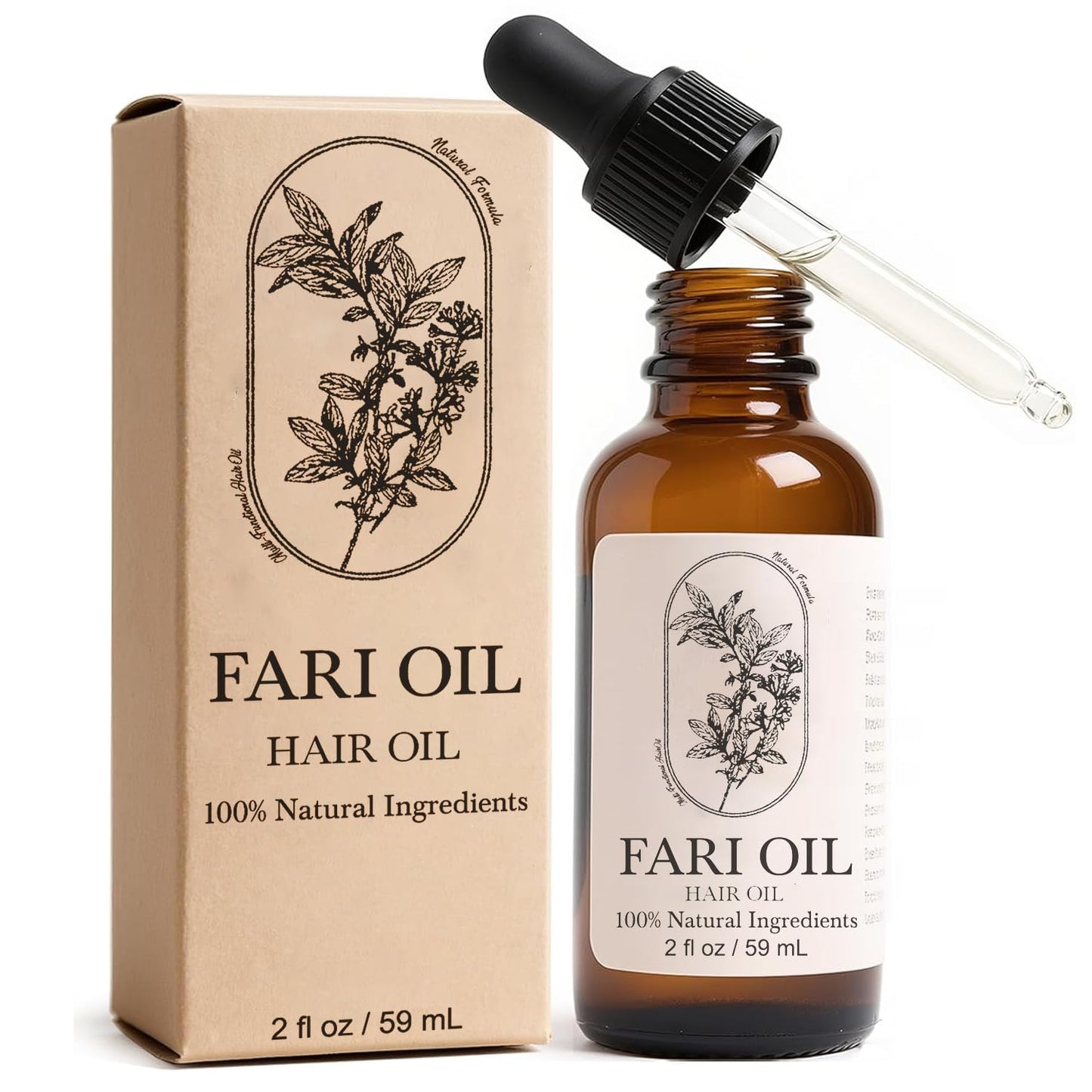 Fari Oil Hair Growth Oil, Holistic Hair Oil with Herbal Infusion, Botanical Scalp Oils for Dry Scalp & Edges, All Hair Types