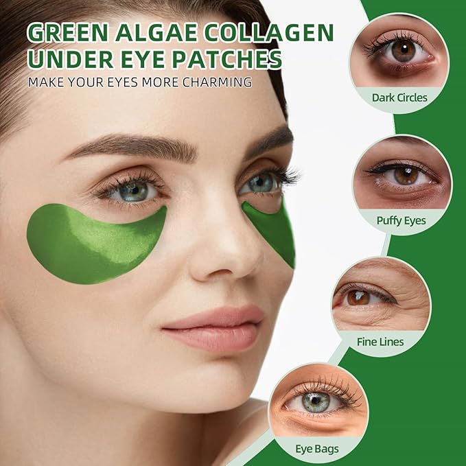 Under Eye Patches - Seaweed Essence Eye Mask for Puffy Eyes/Dark Circles/Collagen Eye Care Relieves Pressure and Reduces Wrinkles, Eye Gel Pads for Hydrating and Brightening (30 Pairs)