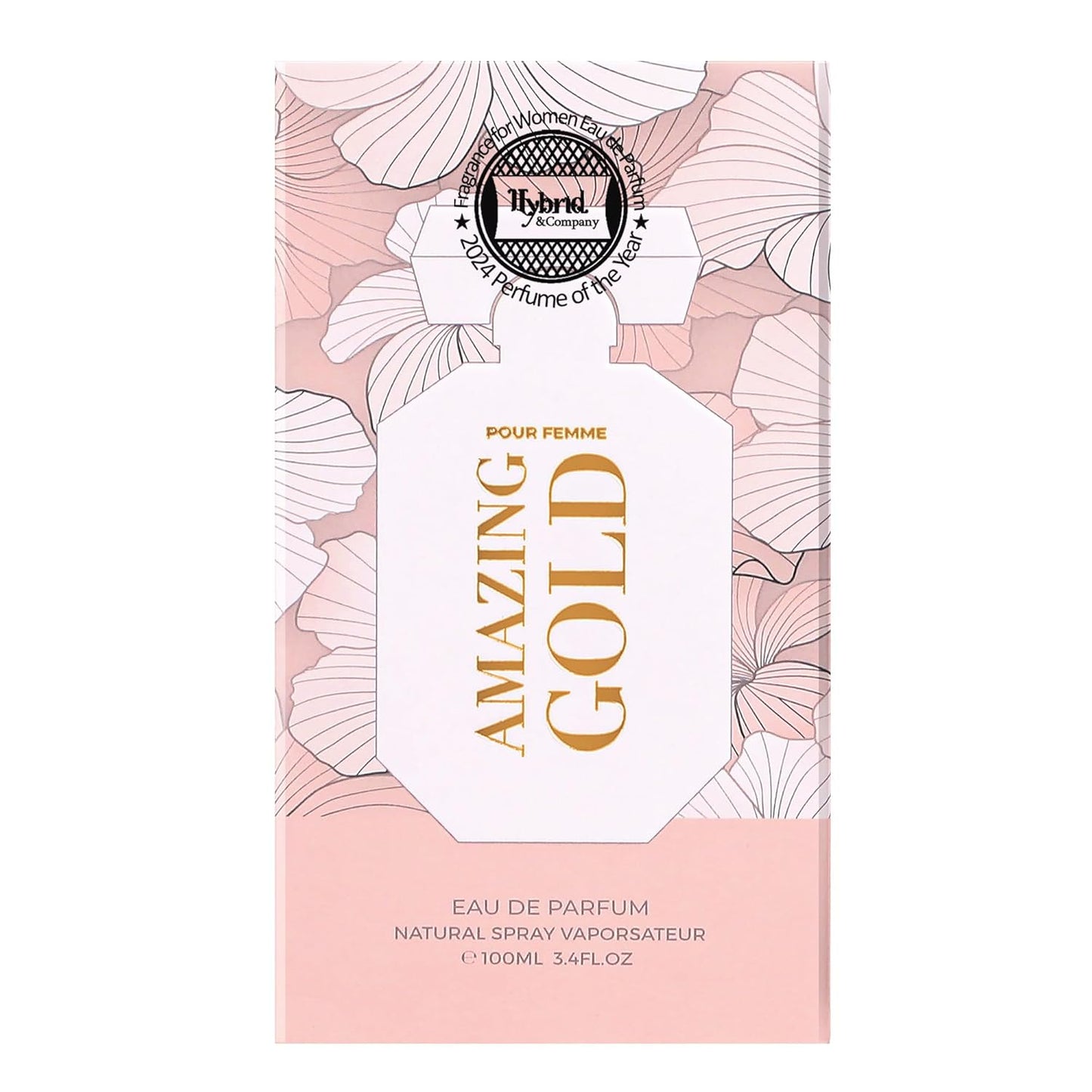 Hybrid & Company Women Amazing Glod Pour Femme Eau De Parfum Vaporisateur Natural Spray 3.4 Fl Oz