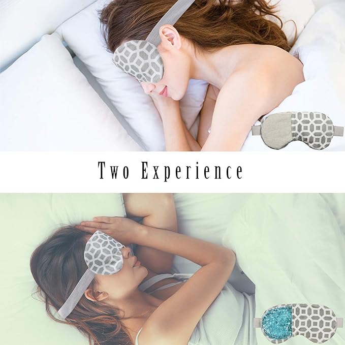 ZNÖCUETÖD Bundle of Cooling Face Mask Ice Face Mask for Puffy Face and Microwaveable Heat Eye Mask for Dry Eyes, Puffy Eyes with Lavender & Flaxseed