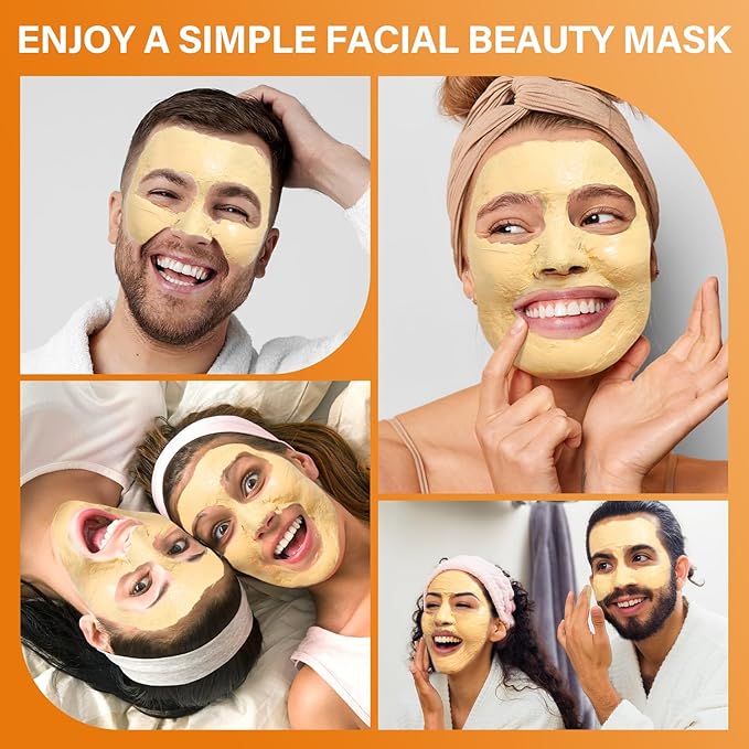 Turmeric Vitamin C Clay Mask for Dark Spots, Dull Skin, Blackheads, Skincare Facial Mask for Cleansing Pores, Moisturizing and Improve Uneven Skin Tone, Face Skincare Gift, 5.29 oz