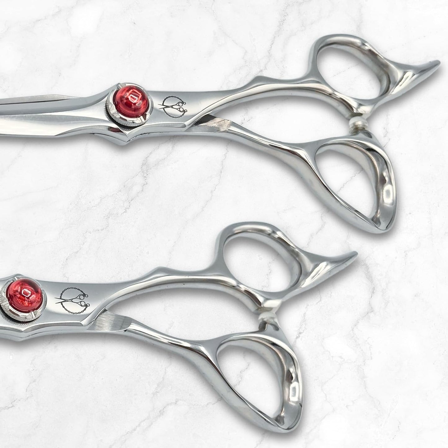 5.5" Professional Hair Shears Set Includes Cutting Scissors and Thinning Shears - VG10 Japanese Stainless Steel - Sharp, Ergonomic, Lightweight - Shihan Shears Red Moon (Hair Shears Set)