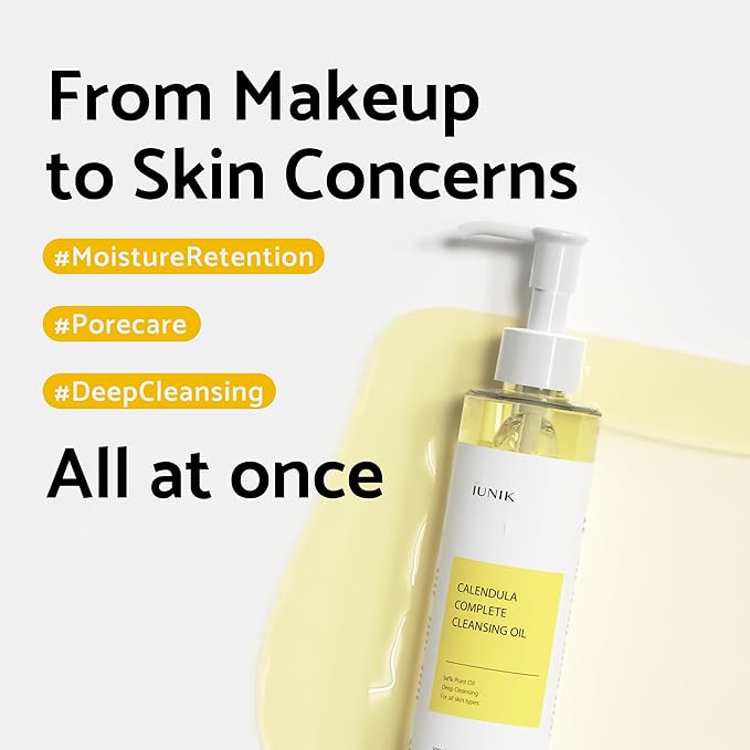 IUNIK Centella Calming Moisture Daily Sunscreen SPF 50+ PA++++ Matte & No White Cast Centella Asiatica w/ Calendula Cleansing Oil Kit