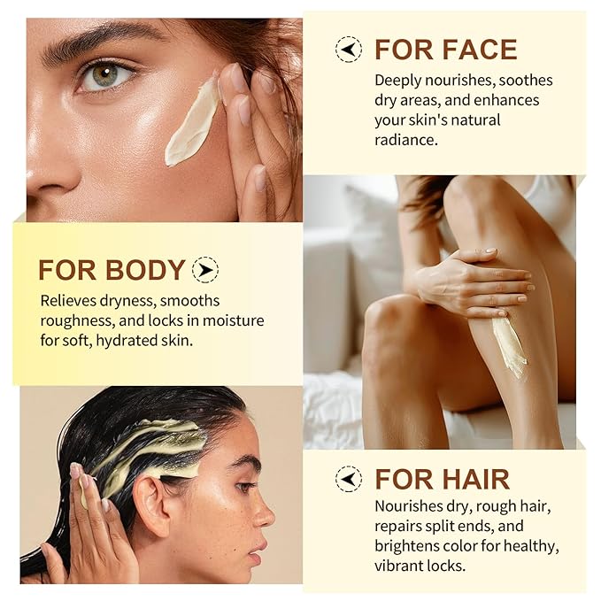 100% Pure & Nature Organic Shea Butter - 4.2 oz Moisturiser Deep Hydration Nourishment Nourishing Vitamins Non-greasy Raw Organic Shea Butter For All Skin Types Body & Hair Type