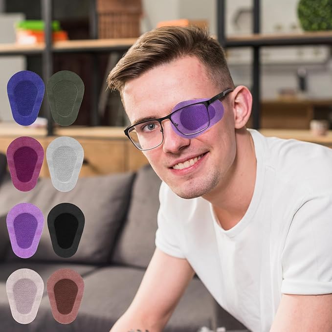 24 Pcs Adhesive Eye Patches for Adults, Disposable Eyepatch Latex Free Adhesive Bandages Regular Size 3.3×2.3 inches (Classic Color)