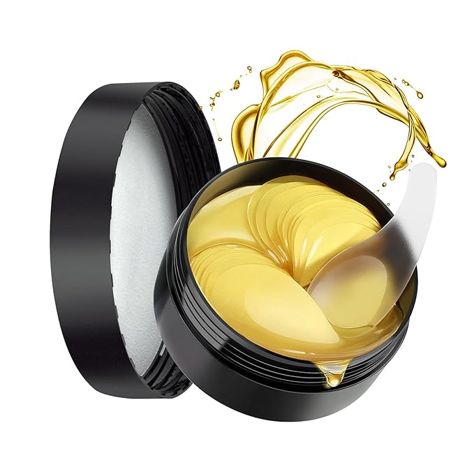 PITHER Under Eye Patches for Dark Circles, Eye Masks for Puffy Eyes Wrinkles Under Eye Bags Firmness 30 Pairs Skin Treatment Pads with Hyaluronic Acid and Collagen Women Men (Gold)