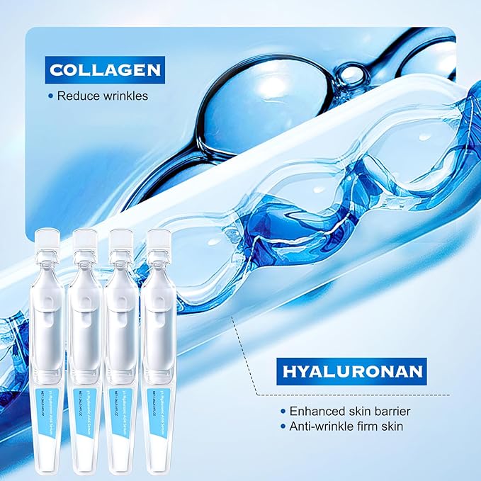 Hyaluronic Acid Tubes, 30pcs 3% Hyaluronic Acid Serum Ultra-Hydrating Vials, 3% Hyaluronic Acid Serum for Face,Single-Use Hyaluronic Acid Tubes Vials, Nature Perfection Hyaluronic Acid