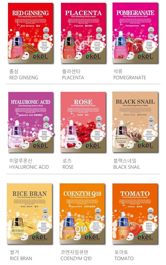 ekeL 22 Combo Pack Ultra Hydraying Essence Sheet Masks Full Face Facial Mask for All Skin Type Sheet Korean Face Mask