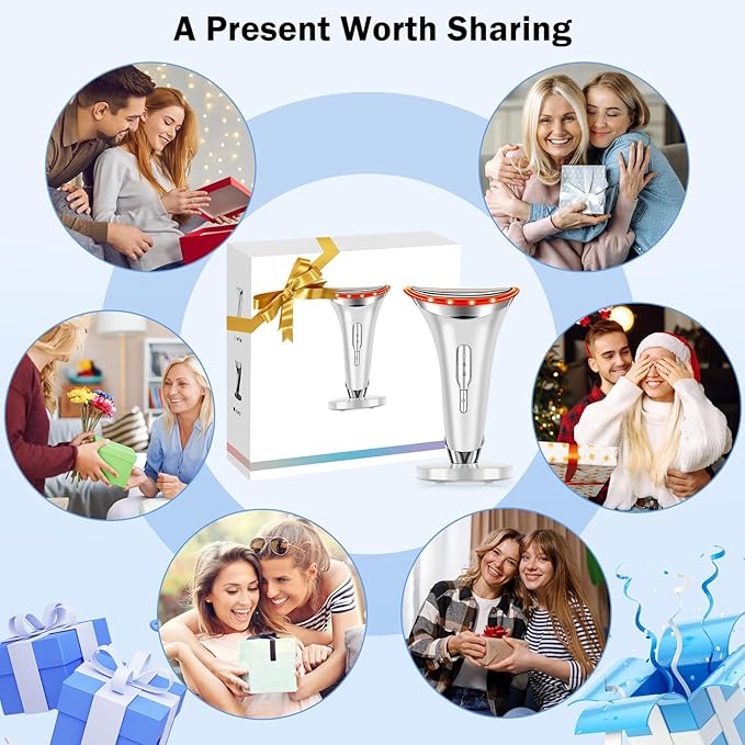 7-in-1 Face and Neck Care, Multi-Function Facial and Neck Skin Care for Home Use, 7 Color, White