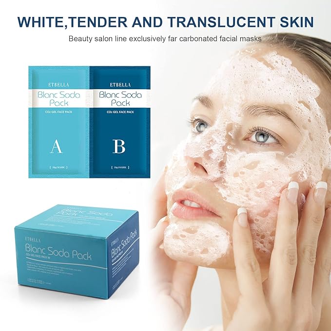 Elitzia CO2 Carboxy Gel Mask 1 box 20 bags Facial Care Skin Beauty ET1719 (Blue)