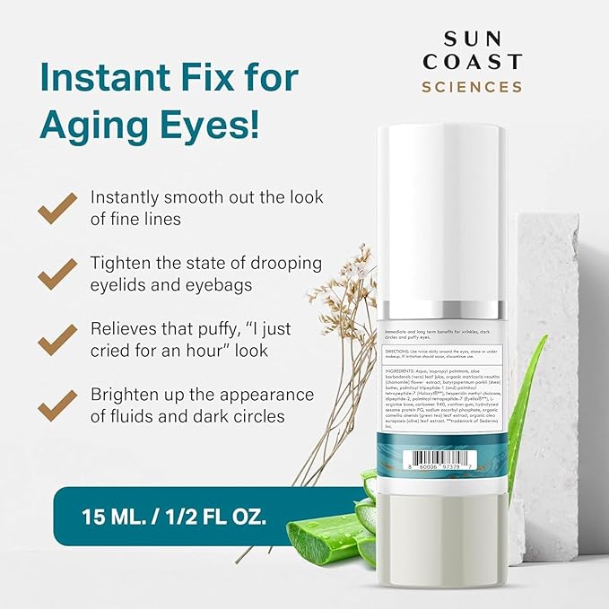 Sun Coast Sciences - Complete Eye Serum by Dr. Mark Rosenberg for Wrinkle Reduction, Age Spots Fading, and Under-Eye Bags Treatment (Pack of 4)