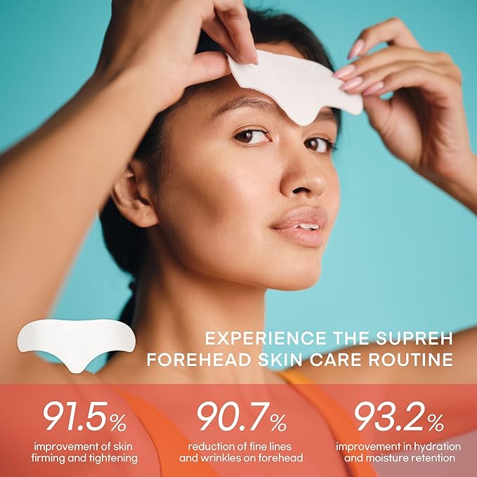 Forehead Wrinkle Patches For Anti-Wrinkle: Facial Wrinkle Patches for Forehead Fine Lines & Frown Lines - Overnight Mask with Peptide