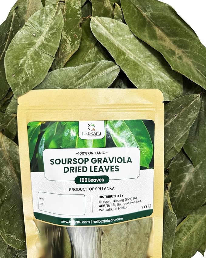 Laksaru 400 Dried Soursop Leaves – 100% Natural | Dried Herbal Tea for Wellness, Immunity & Relaxation | Rich in Antioxidants |Caffeine-Free – Premium Quality | Product from Sri Lanka