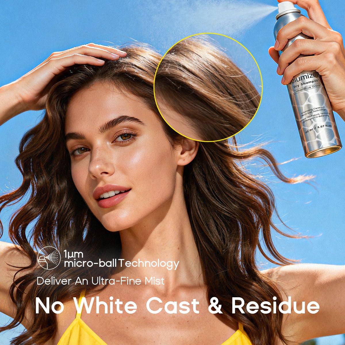 HALOVIDA Dry Shampoo for Women, Dry Shampoo Spray for All Hair Leaves No White Residue, Absorb Oils, Volumizing & Refresh Hair for 72 Hours, 5.07 Fl Oz (Coastal Air)