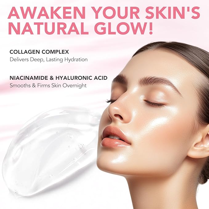 Collagen Night Wrapping Mask, 2 Packs Peel Off Face Mask with Jelly Brush, Jelly Masks for Facials Professional Korean Skin Care, Elasticity & Hydration Care Overnight Collagen Mask for Women