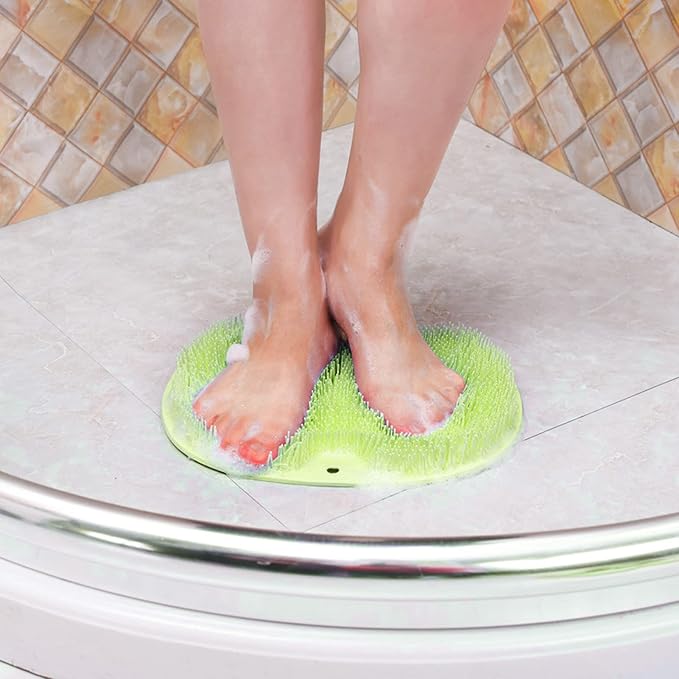 Silicone Foot & Body Scrubber,Non Slip Suction Cup, Body Scrubber,Relaxation Foot Massager Pad for Back Exfoliation, Foot Massage(Green)