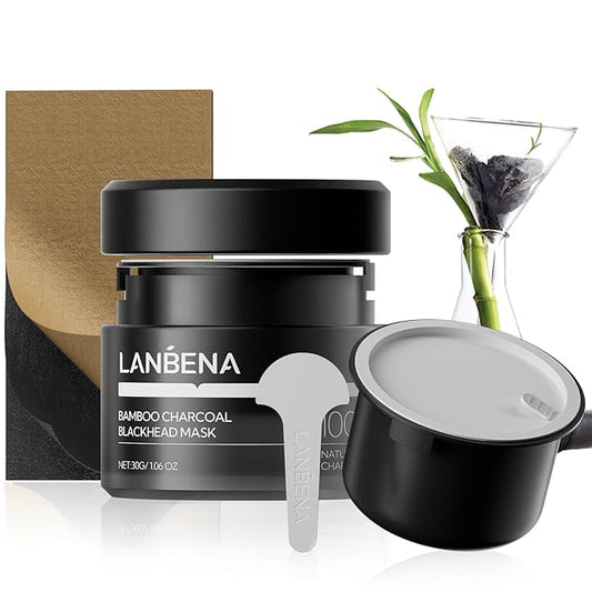 LANBENA 3.0 Bamboo Charcoal Nose Pore Strips, UPGRADED Blackhead Remover Mask for Stubborn Blackheads, Dirts, Whiteheads, Oil and More, Face Pore Purifying Cleansing, Aloe Vera, Volcanic Ash