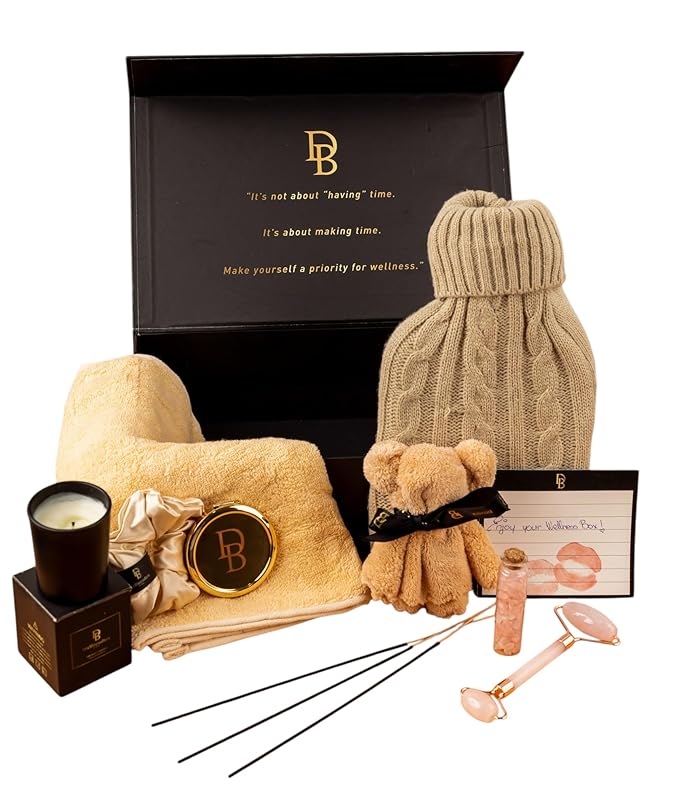 Wellness Box 12pc Self Care Spa Gift Set Basket for Women - Loving Gift Basket for Mothers Day, Birthday, Best Friend set, Womens Beauty Kit. Luxury Gifts with Scented Candle, Jade Roller, Bath Bomb.