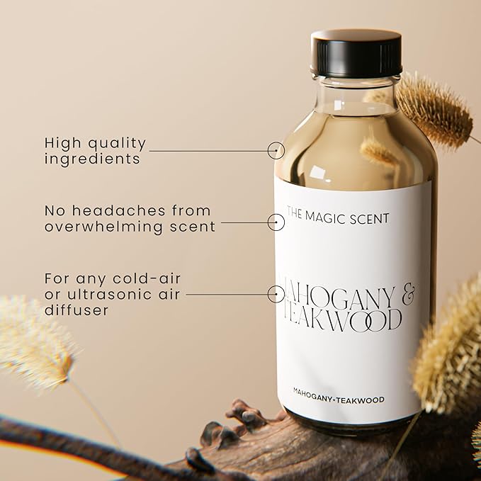 Mahogany & Teakwood Oils for Diffuser - HVAC, Cold-Air, & Ultrasonic Diffuser Oil Inspired by Abercrombie & Fitch - Essential Oils for Diffusers Aromatherapy - 8.5 fl oz, 250 mL