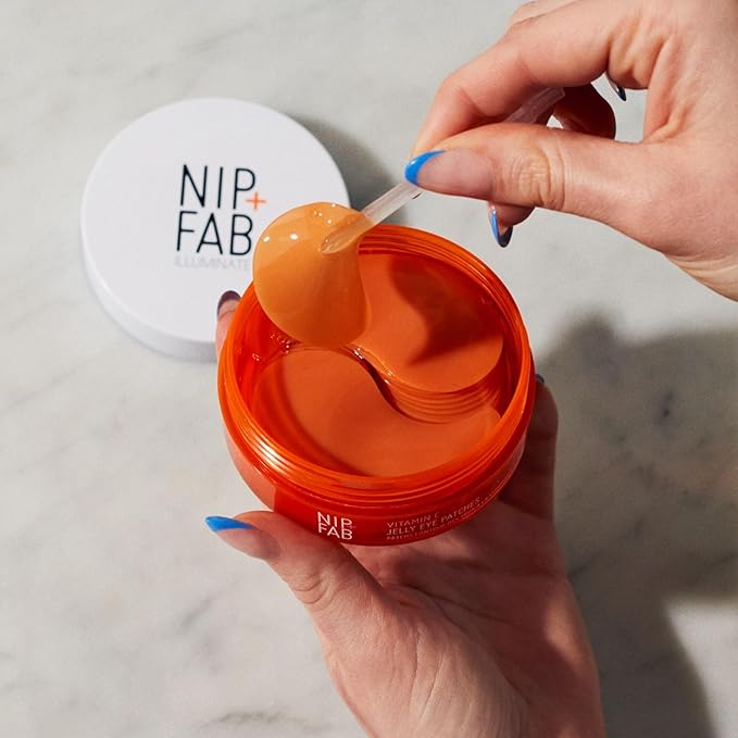 Nip+Fab Vitamin C Fix Jelly Eye Patches, 20 Pairs, Brightening Hydro Gel for Under-Eyes with 3 stable forms of Vitamin C