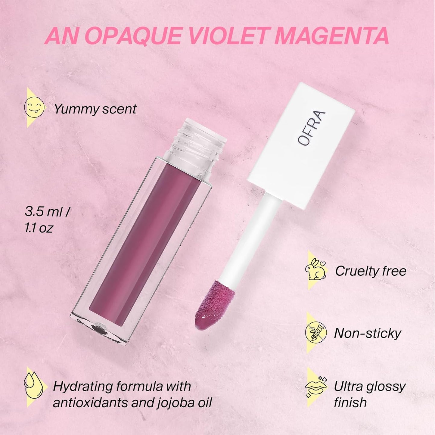 Ofra Lip Gloss - Supernova | Non Sticky, Ultra-Glossy Lip Gloss | Long Lasting Formula for a Smooth, Hydrated Finish | 3.5ml/1.1oz