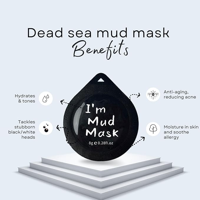 NURINA Dead Sea Clay Masks - Deep Sea Mineral Pore Cleanser & Blackhead Remover Individual Use Face Masks Dirt Oil Eliminating Single Use Cup Mud Mask – 20pcs/Bucket (DEAD SEA MUD MASK)
