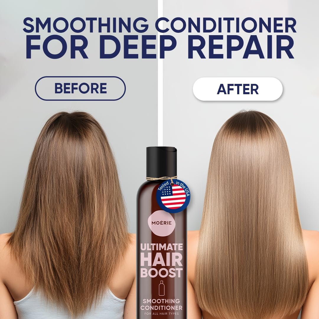 Moerie Ultimate Hair Growth Conditioner – For Longer, Thicker, Fuller Hair - Vegan Friendly Volumizing Hair Products – Paraben & Silicone Free – All Hair Types – Reverse Hair Loss – Double Set
